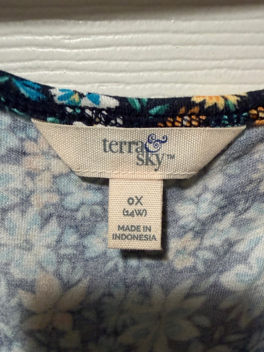Terra & Sky Blue Floral Midi Dress with Yellow Accents - Picture 2 of 7